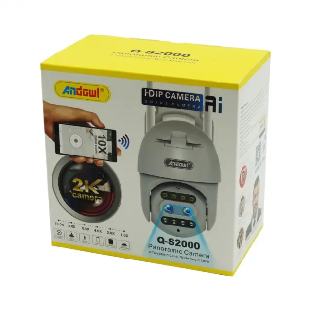 Andowl IP Κάμερα Παρακολούθησης Wi-Fi 4K Αδιάβροχη με Αμφίδρομη Επικοινωνία Q-S2000X