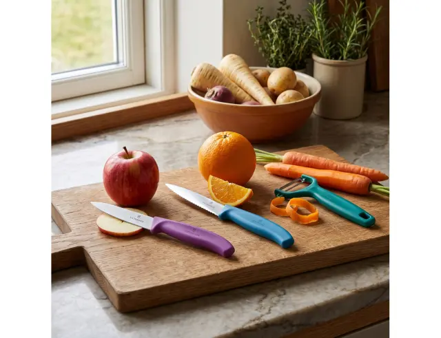 Σετ Μαχαίρια Γενικής Χρήσης & Αποφλοιωτής Victorinox Swiss Classic με μήκος λεπίδας 8cm και 10cm - Multicolour - 3 τεμάχια6.7116.33C1