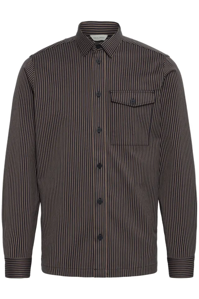 Casual Friday Ανδρικό ALMAR Ριγέ Πουκάμισο – Dark Navy - M