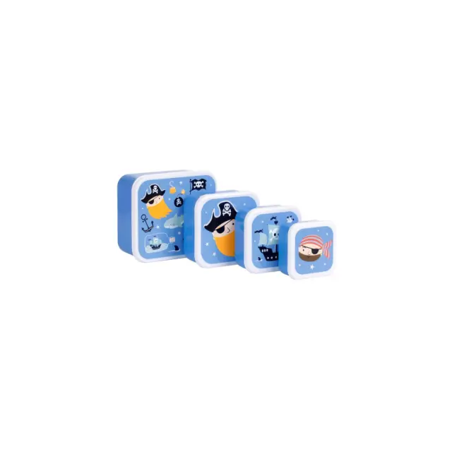 A Little Lovely Company Σετ 4 Δοχεία Φαγητού Lunch & Snack Box Set - Pirates SBSEPI80