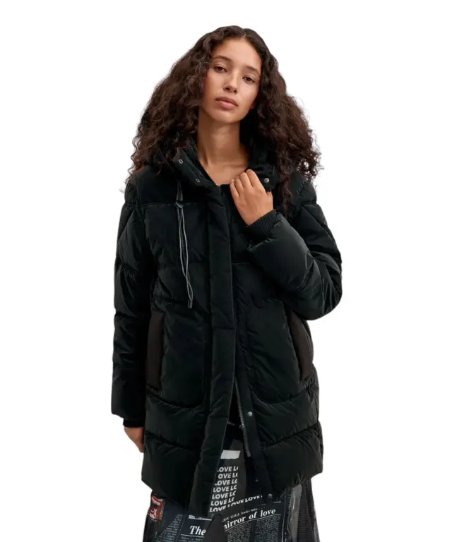 Desigual - Γυναικείο Μακρύ Φουσκωτό Μπουφάν Priscilla 26WWEW54-2000 Μαύρο 3