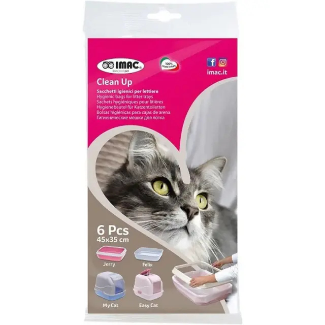 Imac Litter Bags Σακούλες Clean-Up Λεκάνης Γάτας (45x35cm) 6τμχ