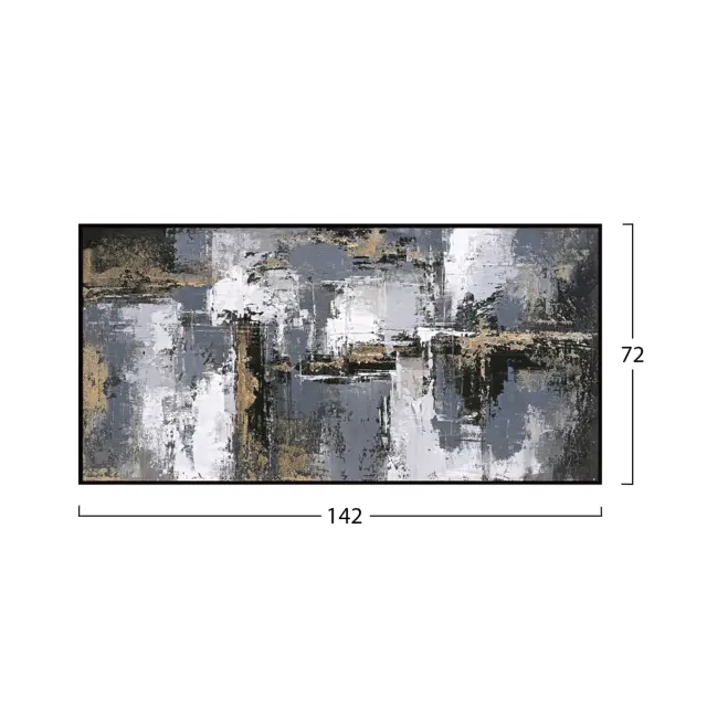 Πίνακας τοίχου Sediment με κορνίζα μαύρη-καμβάς 142x4.5x72 εκ 2
