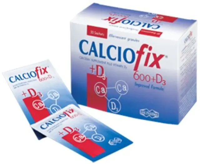 Intermed | Calciofix 600mg & Vit. D3 200IU | Συμπλήρωμα Διατροφής Ασβεστίου & Βιτ. D3 με Γεύση Λεμόνι | 30 Sachets