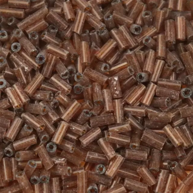Χάντρα Glass Bugles Transparent Sienna 5mm - 25gr