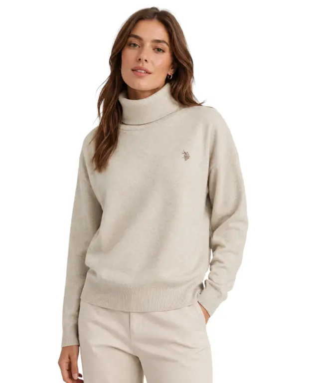 U.S. Polo Assn. - Γυναικείο Πουλόβερ Ζιβάγκο 63443-52631-362 Εκρού - XL