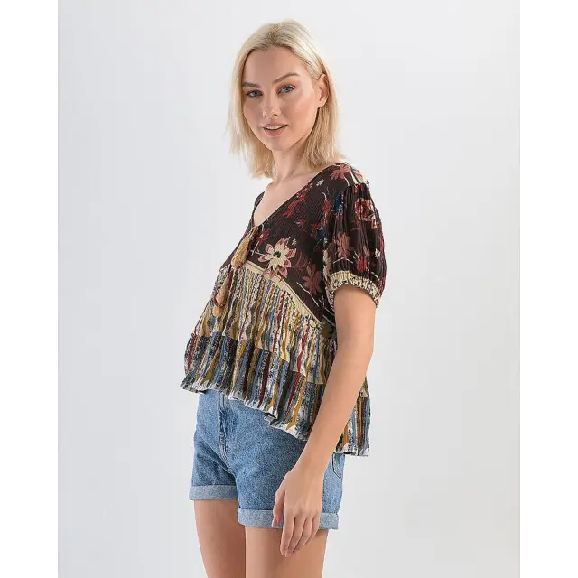 Top-Μπλουζάκι Μπορντό/Πολύχρωμο Μέγεθος One Size 5-41-034-0069 2
