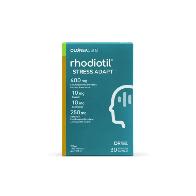 OLONEA Rhodiotil Stress Adapt Συμπλήρωμα Διατροφής Για Τη Διαχείριση Του Άγχους 30 Κάψουλες
