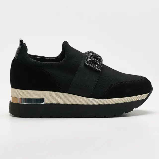 Comart Μοκασίνια-Loafers Γυναικείο ύφασμα/δέρμα Nubuck Μαύρο ART/4814 NERO