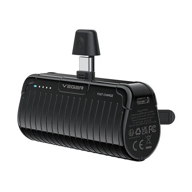 VEGER® W0558 - Cordless Mini Power Bank 5000mAh 20W PD Fast Charging For Lightning