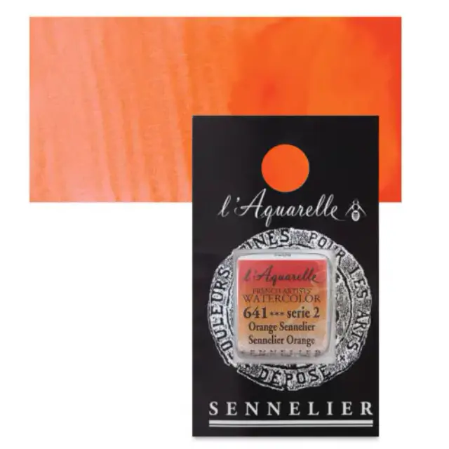 Χρώμα Ακουαρέλας Sennelier l Aquarelle Half Pan - 641 Sennelier Orange