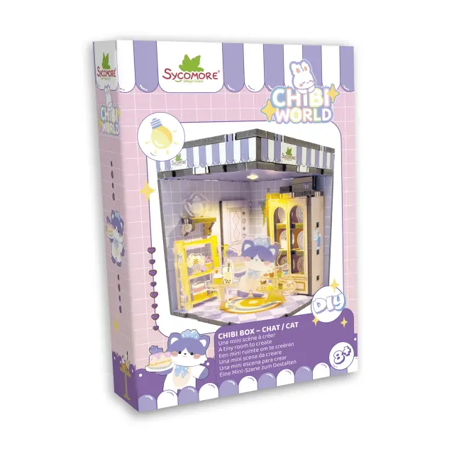 Sycomore Κατασκευή 3D Δωματίου με Φωτισμό / Chibi Box (4 σχέδια) Cat 2