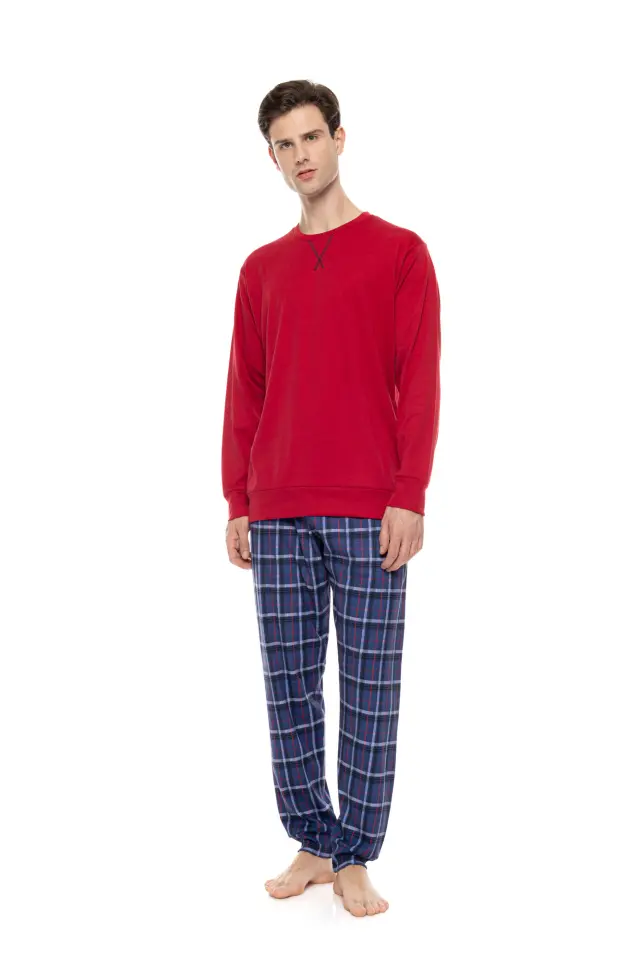 Ulisse Pyjama Cobalt Blue σετ ανδρική χειμερινή πυτζάμα W-M847-1 - XXL
