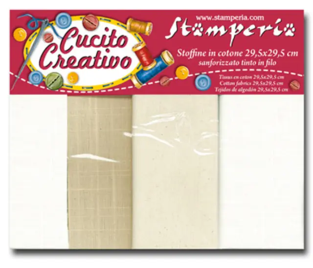 Σετ 4 Βαμβακερά Υφάσματα White 29.5x29.5cm