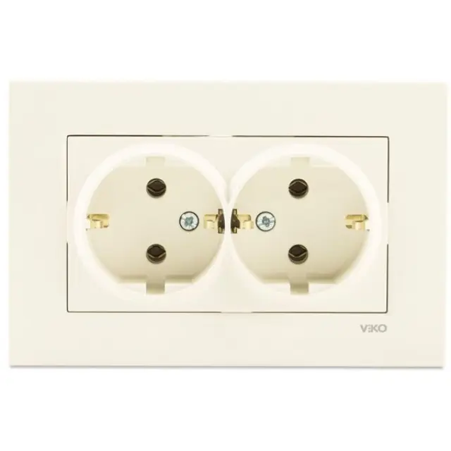 Karre Beige Two Gang Earthed Socket