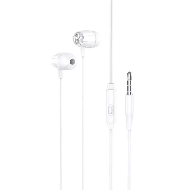 Hands Free Hoco M88 Graceful Earphones Stereo 3.5mm Λευκό 1.2μ με Μικρόφωνο και Πλήκτρο Λειτουργίας 3