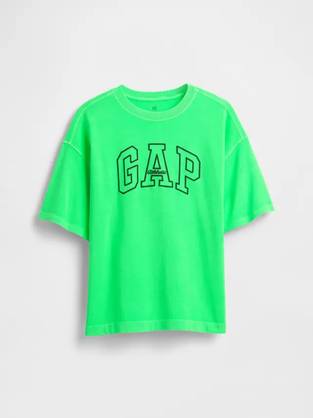 Παιδική Αθλητική Μπλούζα Heavyweight με Λογότυπο Gap Neon lime green