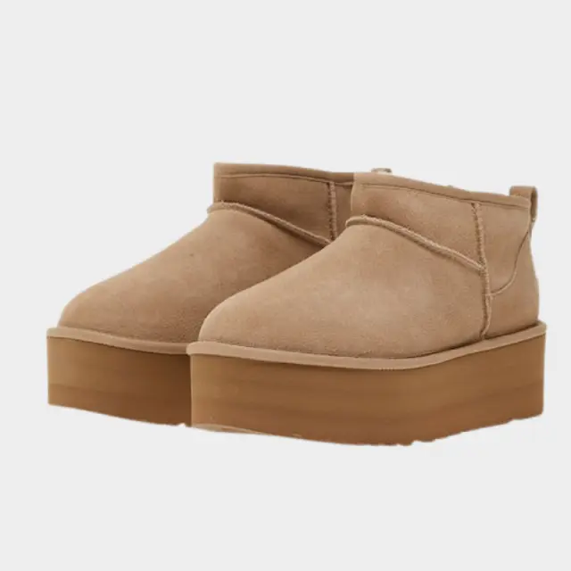 Δερμάτινα Μποτάκια με Γούνα UGG Classic Ultra Mini Platform 1135092-00E6 Μπεζ - 36 2