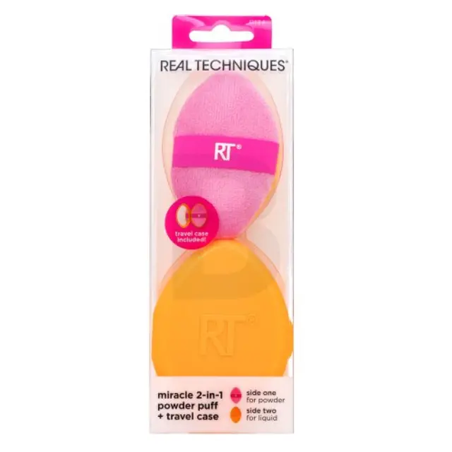 Real Techniques Miracle 2-in-1 Powder Puff + Travel Case makeup sponge