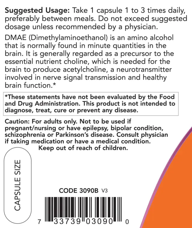 Now Foods DMAE 250 mg 3