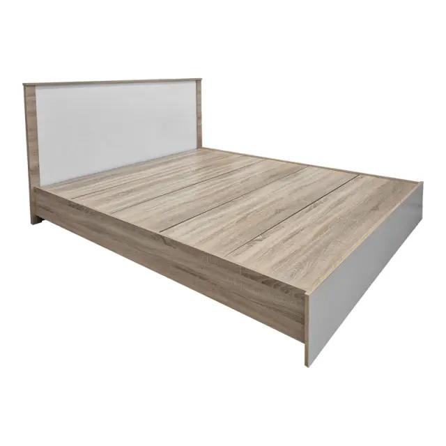 Κρεβάτι με στρώμα Athos Utopia pakoworld sonoma και λευκό 160x200εκ 3