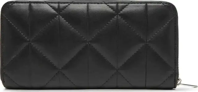 Calvin Klein Γυναικείο Μεγάλο Πορτοφόλι Quilted Long Zip Around Μαύρο 3