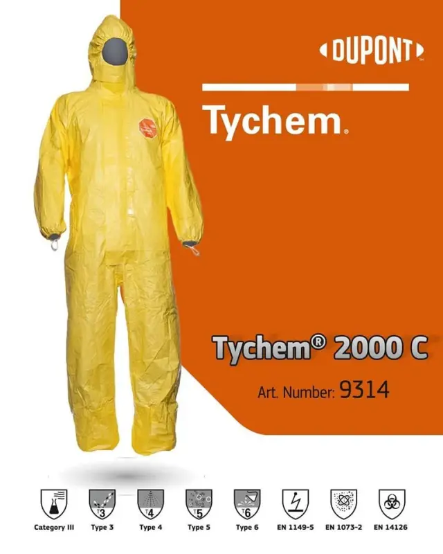 DuPont Tychem® 2000C -Φόρμα Προστασίας από Χημικά Κατηγορία ΙΙΙ