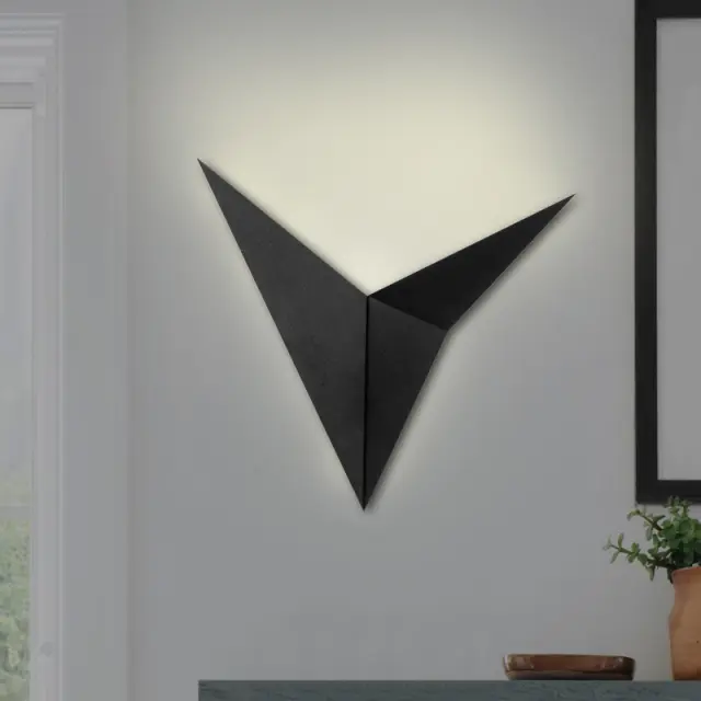 Απλίκα τοίχου Bird Megapap μεταλλική χρώμα μαύρο 34x5x34εκ. 3