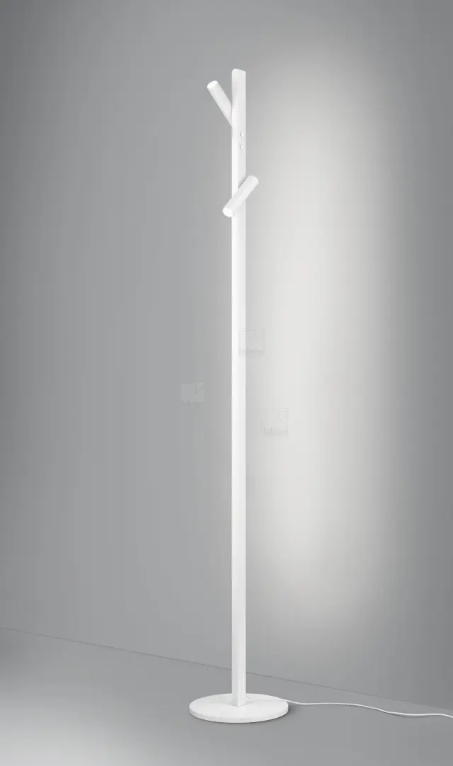METIS Φωτιστικό Δαπέδου LED με Διπλά Ρυθμιζόμενα Spots Ματ Λευκό Άσπρο