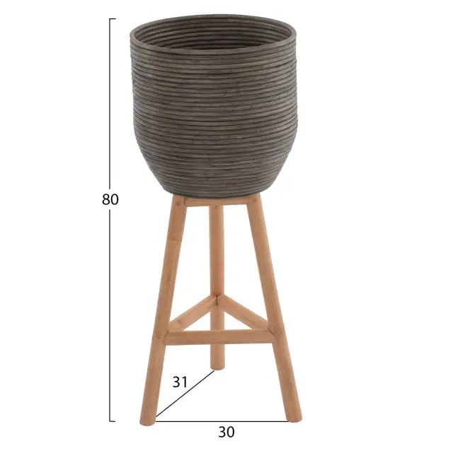 ΓΛΑΣΤΡΑ ΑΠΟ RATTAN ΚΑΙ BAMBOO FB97815 31x30x80Yεκ. ΦΥΣΙΚΟ - ΠΡΑΣΙΝΟ 2