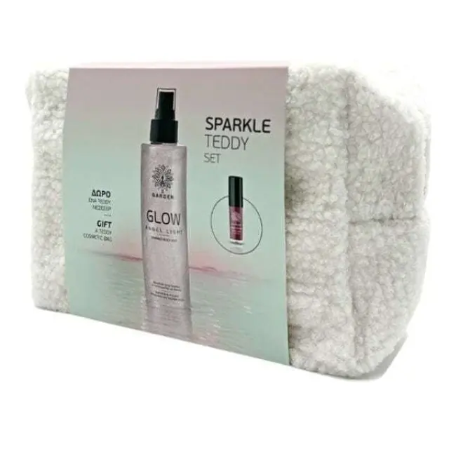 Garden Sparkle Teddy Set, Πακέτο Προσφοράς με Αρωματικό Σπρέι Σώματος Με Ασημένια Λάμψη – 200ml, Κραγιόν Dark Cherry 06 – 2ml + Teddy Νεσεσέρ (1σετ)