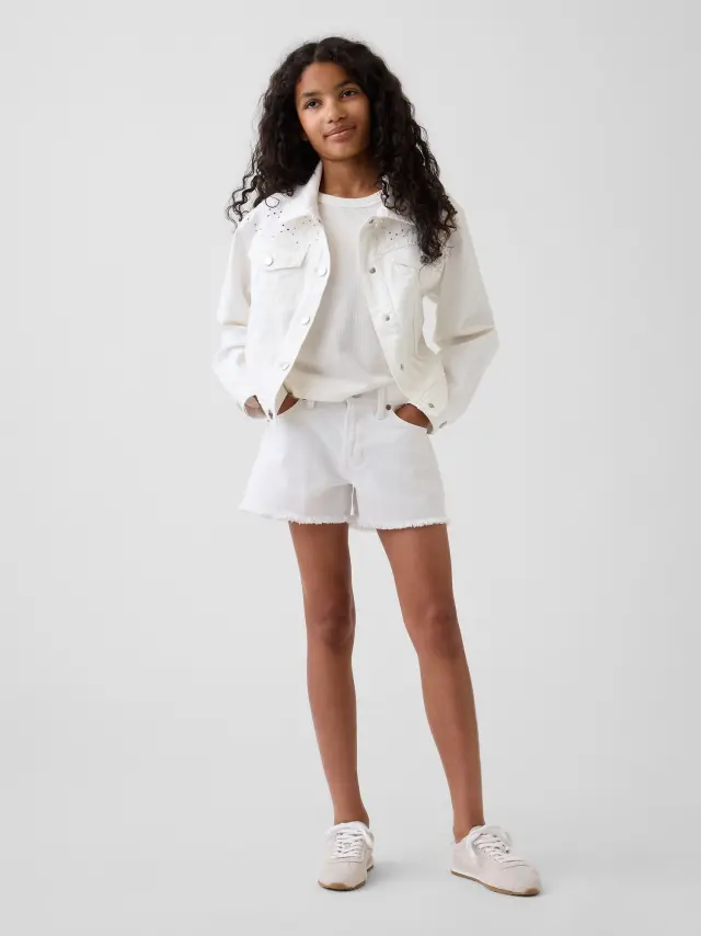 Παιδικό Χαμηλόμεσο Τζιν Σορτς Stride White denim - 10