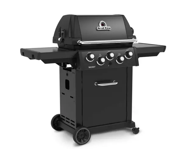 Ψησταριά Υγραερίου Broil King Signet 390 Shadow με πλευρική εστία, μηχανισμό σούβλας, ισχύ 11.4kW + 4.4kW + 2.7kW και διαστάσεις 145x59x149cm9468-83SDW