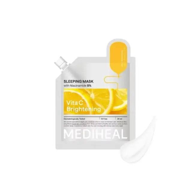 MEDIHEAL Vita C Brightening Sleeping Mask Μάσκα Νυκτός Για Λάμψη Με Βιταμίνη C 1τμχ