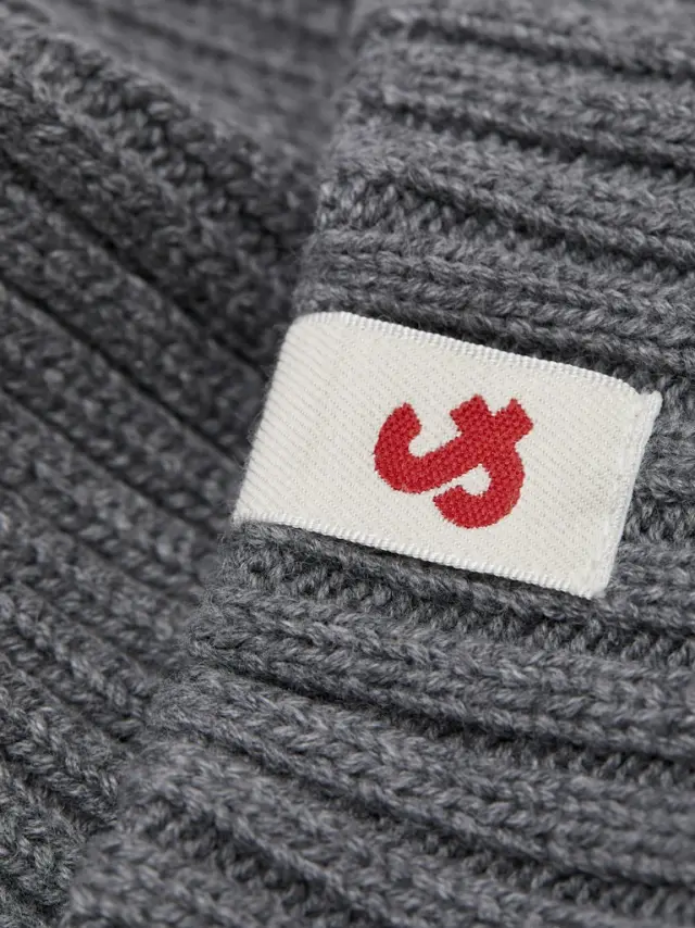 JACAND KNIT SHORT BEANIE NOOS grey melange - ONE SIZE 3