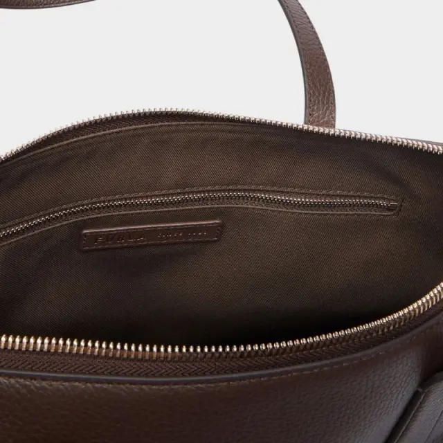 Furla - Γυναικεία Δερμάτινη Τσάντα Ώμου/Χειρός Olivia M Tote WB01977-HSF000-4284S Καφέ 3