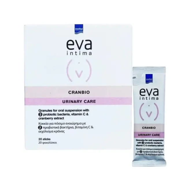 Intermed Eva Intima Cranbio Urinary Care Συμπλήρωμα Διατροφής για την Υγεία του Ουροποιητικού Συστήματος+Κόλπου 20φακ