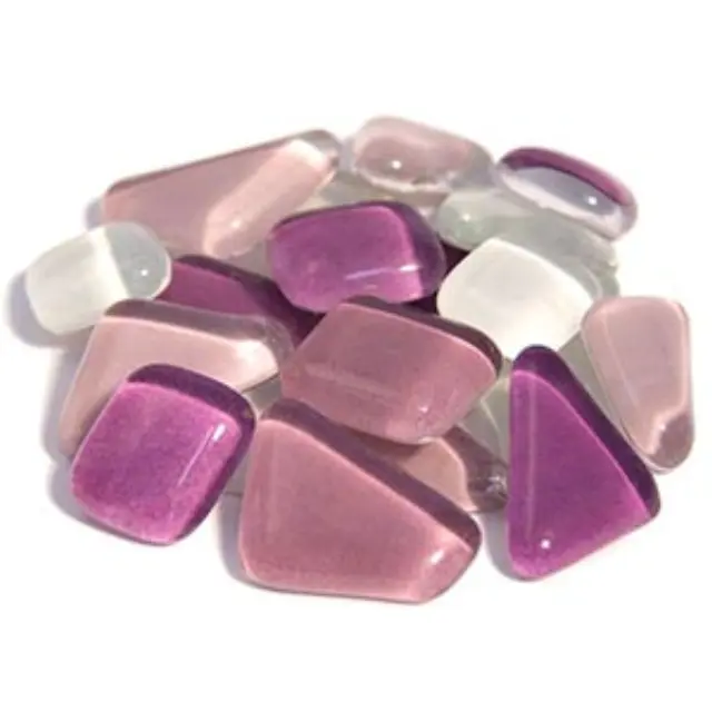 Γυάλινες Ψηφίδες Soft Glass - Violet Mix - Πολυγωνικές - 200gr