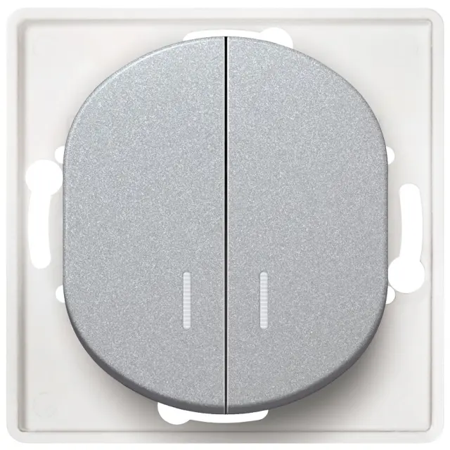 EON E626.S Serial switch with indication without cover frame silver 15.005.0203