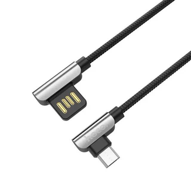 Καλώδιο σύνδεσης Hoco U42 Exquisite Steel USB σε Micro-USB Fast Charging 2.4A Μαύρο 1.2m 3