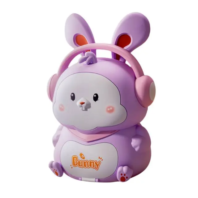 Ηλεκτρονικός Κουμπαράς Bunny Piggy με Μουσική & Δακτυλικό Αποτύπωμα (Μωβ)