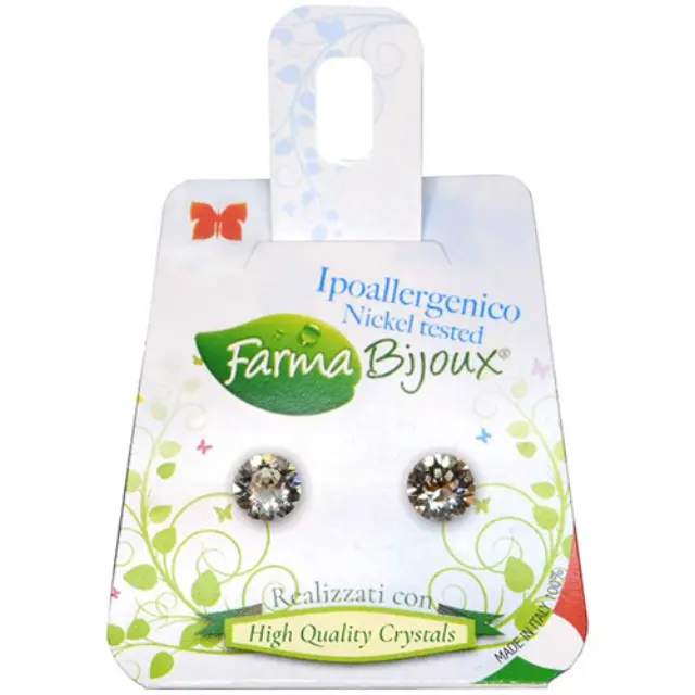 Farma Bijoux Υποαλλεργικά Σκουλαρίκια Κρύσταλλα Στρογγυλά 6,2mm (BE65C01)