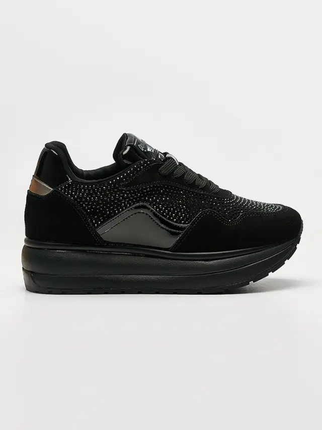 Donna Serena Sneakers Γυναικείο δέρμα suede Μαύρο DSE/5531 NERO 3