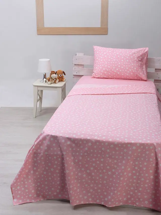 Σετ Σεντόνια cotton feelings 22 Pink Μονό (165x270) Sunshine