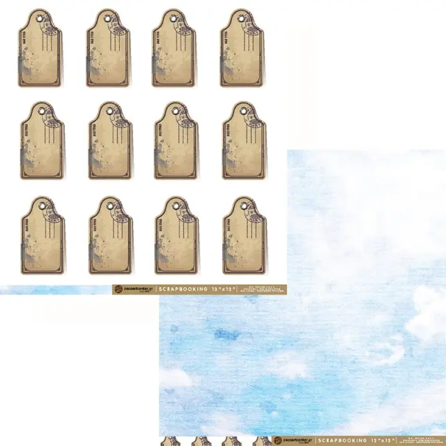 Χαρτί Scrapbooking Paco Art Center Διπλής Όψης - Sea Tags - 31x30cm