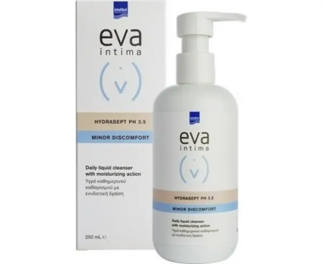Intermed Eva Intima Hydrasept Ενυδατικό Υγρό Καθημερινού Καθαρισμού της Ευαίσθητης Περιοχής - Ιδανικό για Γυναίκες με Σακχαρώδη Διαβήτη & Ξηρότητα, 250ml