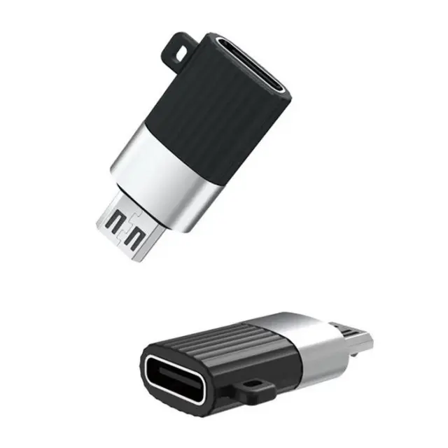 Αντάπτορας USB High-Speed type-C θηλ. - Micro USB αρσ., σε μαύρο/ασημί χρώμα