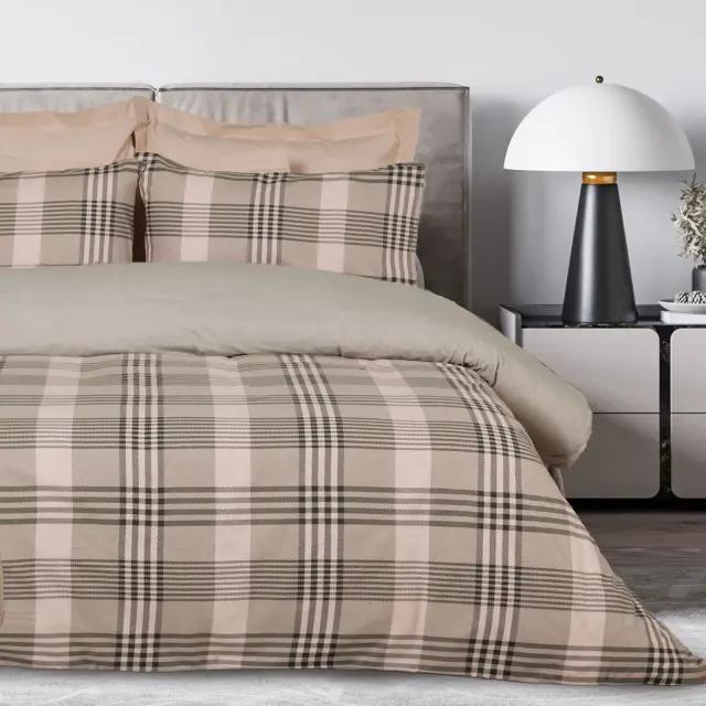 Das Home Παπλωματοθήκη φανέλα σετ μονή 9679 Olive-Beige