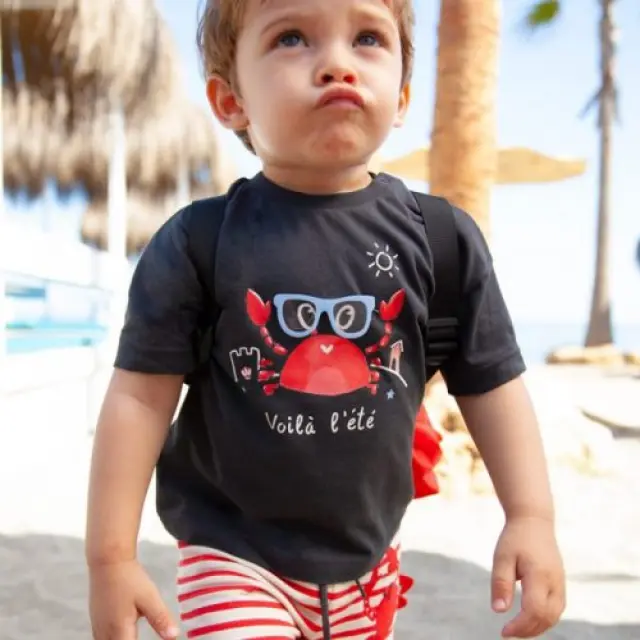 Baby 6 μηνών έως 4 ετών Μπλούζα κοντομάνικη με διαδραστικό σχέδιο γκρι σκούρο - 12M 2