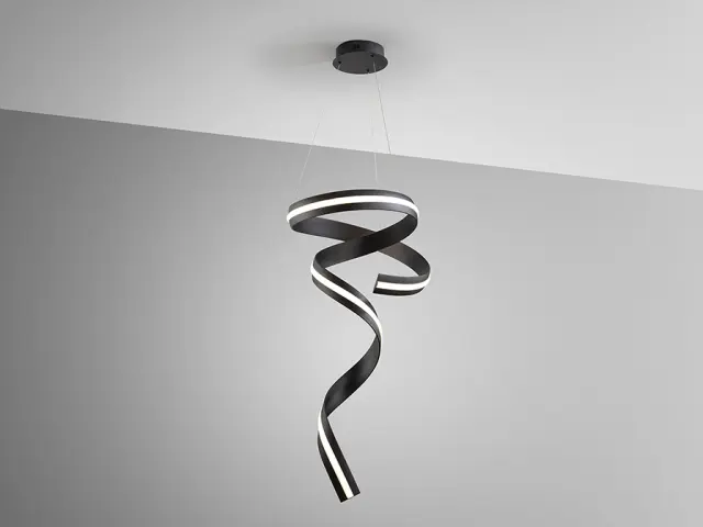 AMARA Horizontal Lamp Matt Black – Κρεμαστό LED Φωτιστικό 80W με Dimmer & Remote Μαύρο